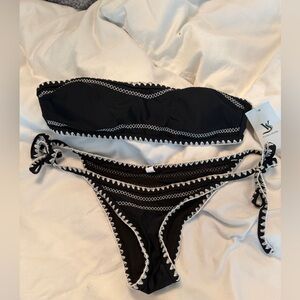 Stylish Black and White Bikini Set